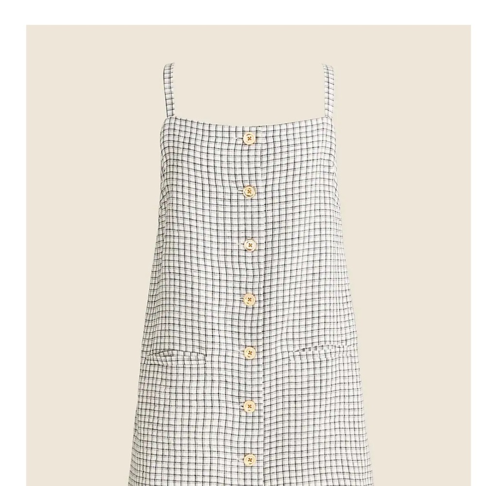 JCREW white checkered linen dress